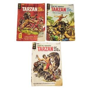 Set 3 Gold Key 1964 1967 Tarzan Of The‎ Apes #141 144 164 Silver Age Comic Books